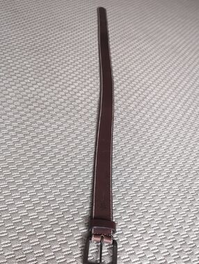 Timberland Brown Leather Belt with Polished Metal Buckle